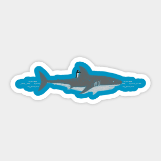 Shark Surfing Sticker